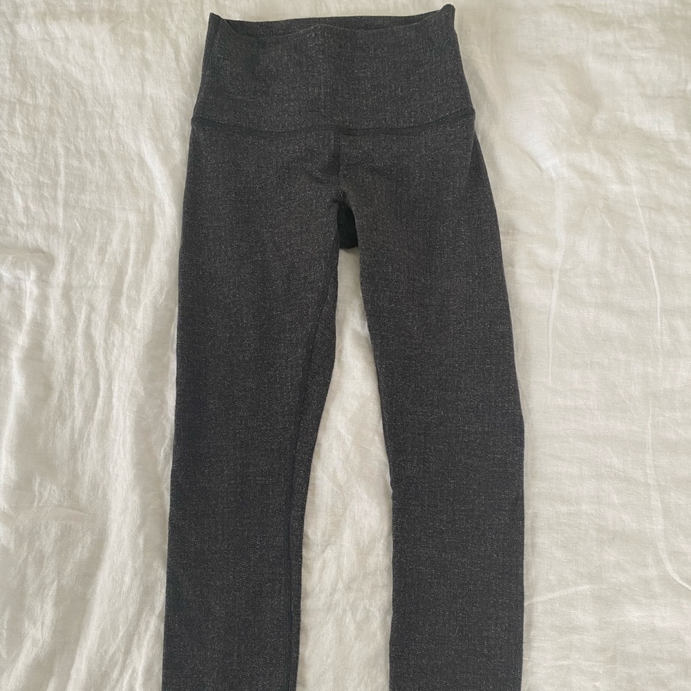 Lululemon Wunder Under Leggings Heathered Herringbone Black